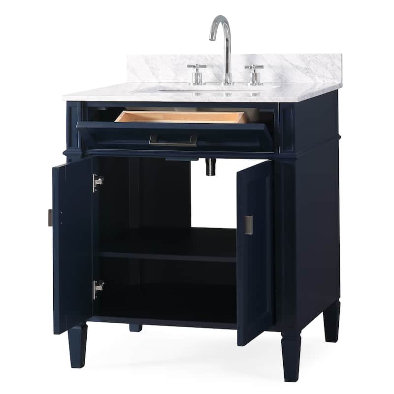 30 Inch Durand Modern Bathroom Sink Vanity with Stone Counter Top
