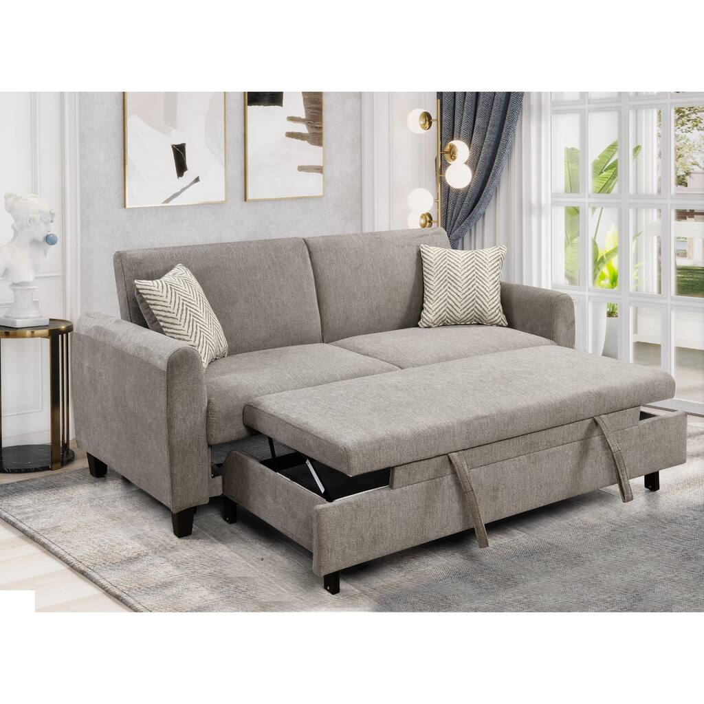 3-in-1 Upholstered Convertible Sleeper Sofa Bed - 36.00 x 77.00 x 35.00