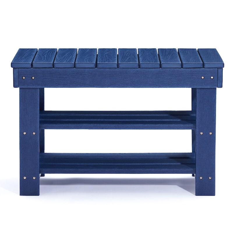 HDPE Outdoor Storage Bench Entryway Shoe Rack Patio Bench