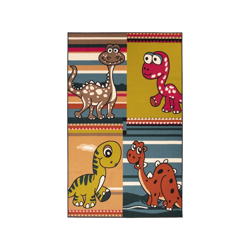 Superior Dinoventure Non-Slip Kids Room Washable Indoor Area Rug - 2' x 3'