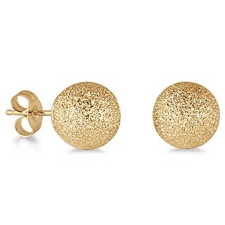 Welry 6 mm Satin Ball Stud Earrings in 14K Yellow Gold