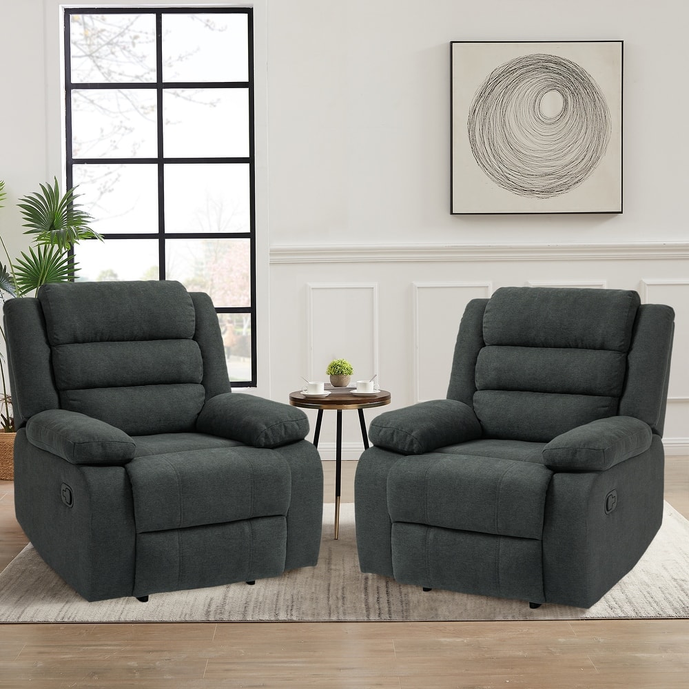 Modern Manual Recliner Chair, Soft Fabric Sofa Chair For Living Room