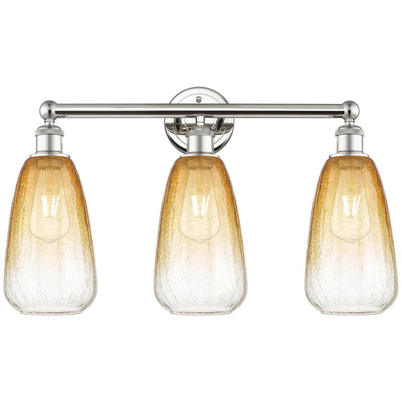 Innovations Lighting Endless Possibilities Edison - Brookhaven Almond - 3 Light 24" Bath Vanity Light - Polished Nickel/Amber