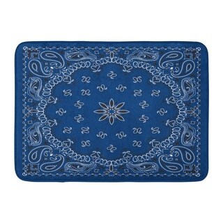 Overstock Colorful Pattern Blue Paisley Bandana Border Scarf Black Classic Doormat Floor Rug Bath Mat 23 6x15 7 Inch Multi Multi From Overstock Com Daily Mail