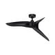 preview thumbnail 9 of 9, Modern Black 3-Blade 52" Indoor Outdoor Ceiling Fan with Remote, No Light