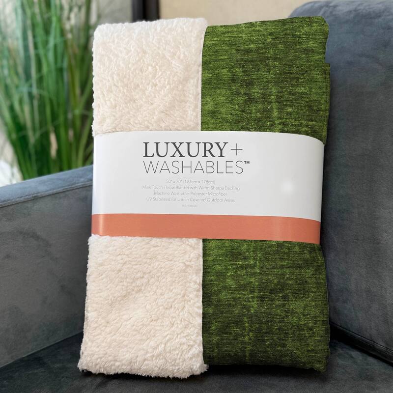 Premium Machine Washable Abstract Ombre Sherpa Throw Blanket