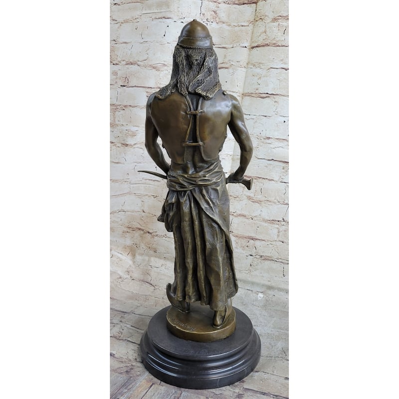 Lemir Middle Eastern Arabian Turkish Warrior Commander Bronze Statue Sculpture Decor