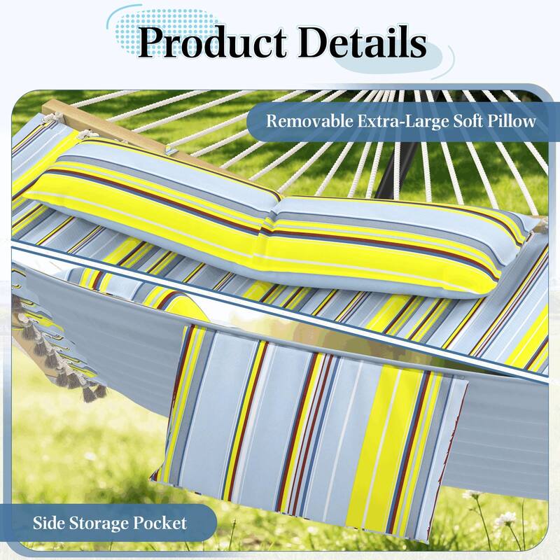 EROMMY Modern Portable Hammock, Hand-Woven Ropes, Anti-Tipping Design for Backyards, Beaches & Campsites