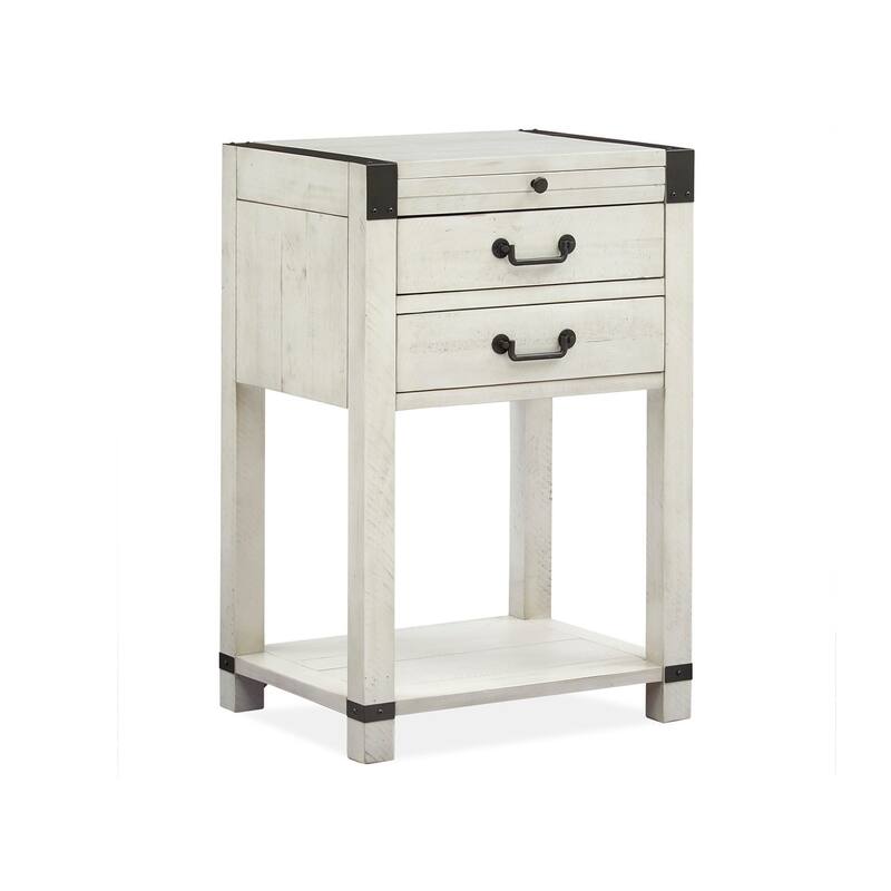 Magnussen Home Chesters Mill Alabaster Open Nightstand - 2-drawer