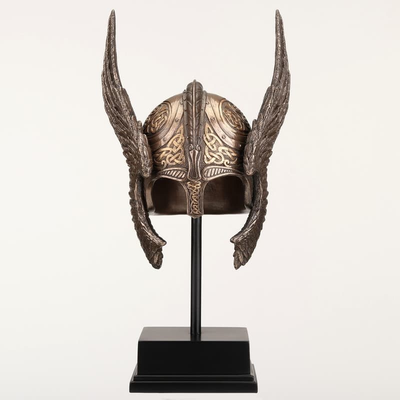 9.25 inches Height Cold Cast Bronze Winged Valkyrie Helmet Bronze Finish Figurine
