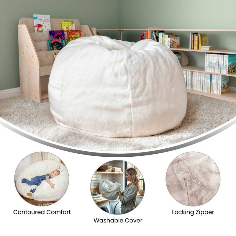 Small Refillable Bean Bag Chair for Kids and Teens