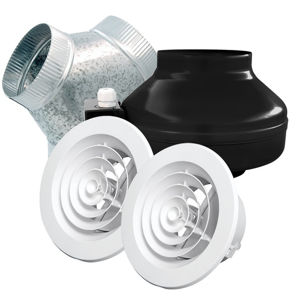 Air King ILK26 240 CFM Dual Inlet Inline Fan Kit - White