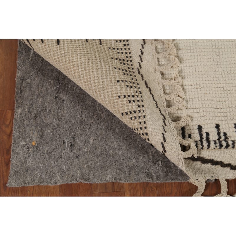 Moroccan Oriental Area Rug Hand-Knotted Wool Carpet - 6'0"x 9'9"