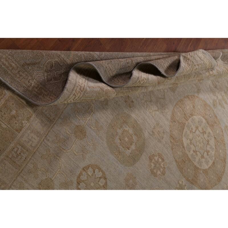 Vegetable Dye Oushak Turkish Large Rug Handmade Wool Carpet - 10'0"x 13'6"