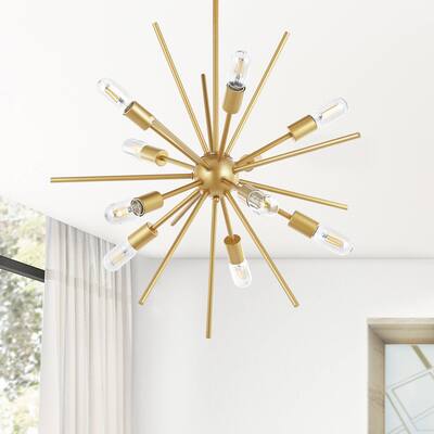 10-Light Sputnik Chandelier Gold Starburst Chandelier