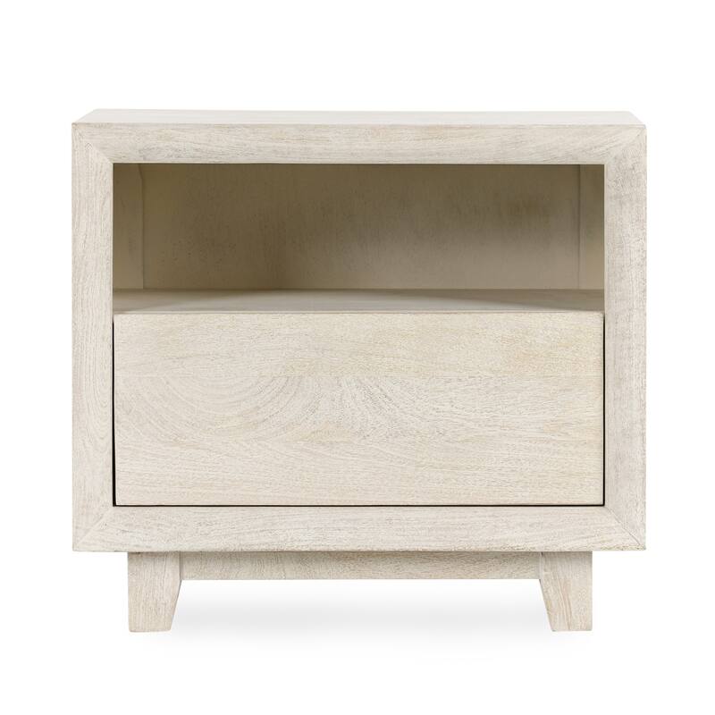 Classic Home Reece Mango Wood Nightstand in Sand