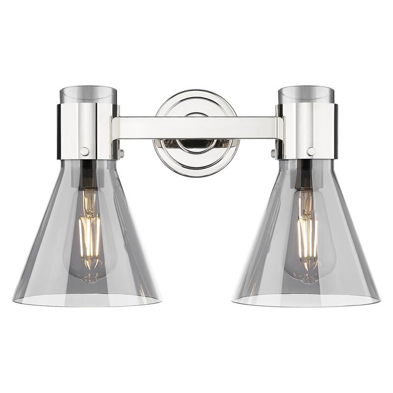 Innovations Lighting 464-2W-G464C-7SM Lawton Cone 2 Light 16" Wide - Polished Nickel
