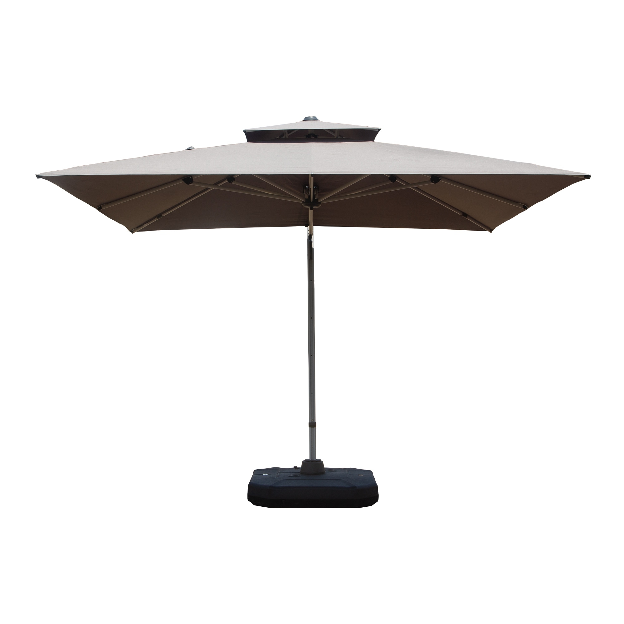 10'X10' Square Cantilever Umbrella with Center Pole, Market Patio Umbrella (Base Not Included)