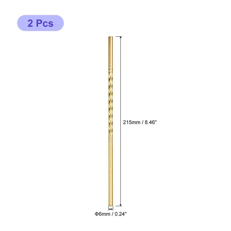 2Pcs 8.46" Long 0.24" Dia Stainless Steel Straws Straight Threaded - Light Brown