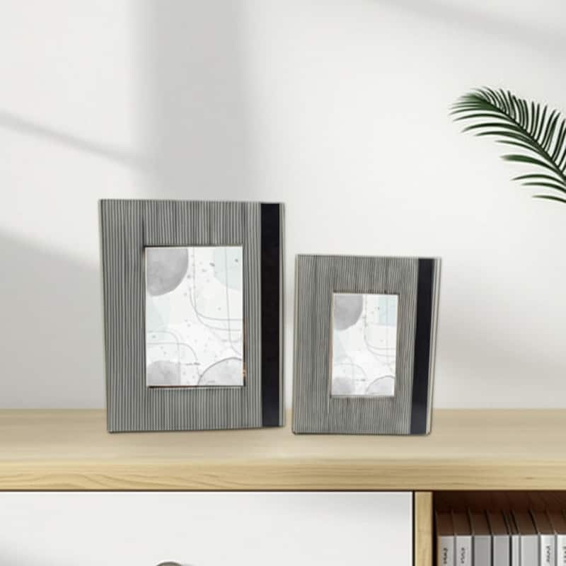 Resin Wood Picture Frames Modern Decorative for Stylish Photo Display - 7" x 0.75" x 9"