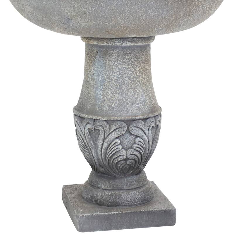 French Garden-Inspired 2-Tier Outdoor Water Fountain - Dusty Gray - 50"