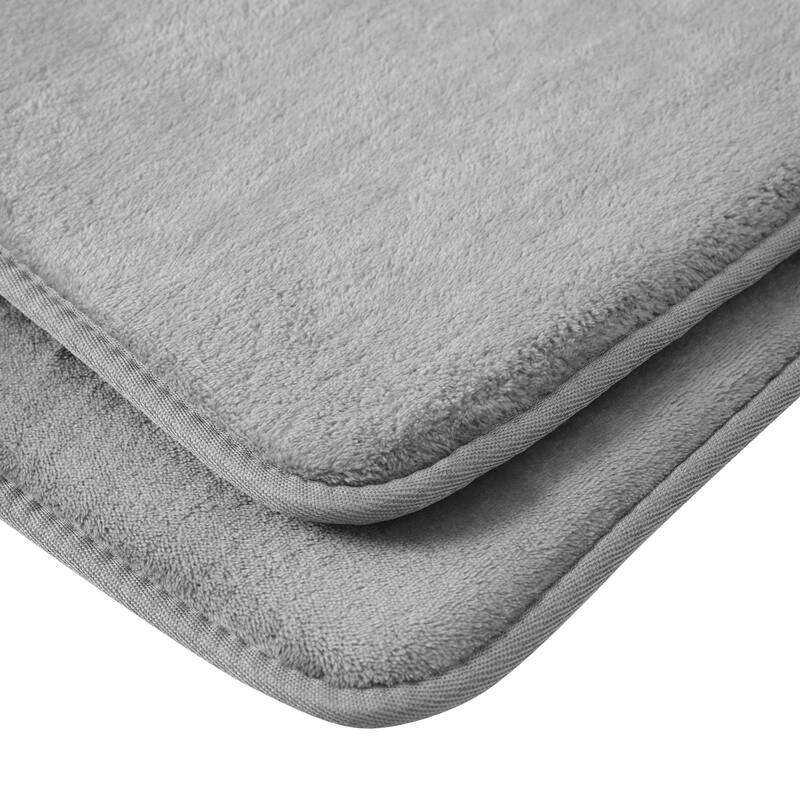 Sweet Home Collection Memory Foam 2 Piece No Slip Back Bath Mat Rug Sets