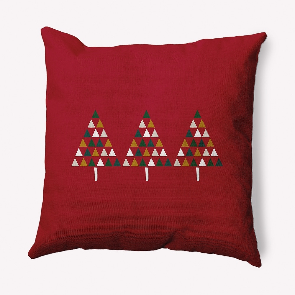 Triangle Trees Christmas Soft Spun Polyester Decorative Throw Pillow