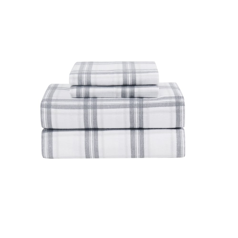 London Fog Solid and Printed Cotton Flannel Sheet Set Collection