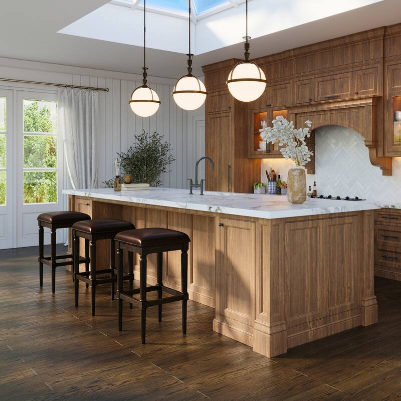 Manchester Solid Wood Square Upholstered Seat Bar Stool