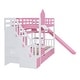 preview thumbnail 19 of 28, Impression & Castle Style Twin over Twin Bunk Bed with 2 Drawers 3 Shelves and Slide, Sturdy construction & Extra Fun, Gray