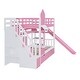 preview thumbnail 19 of 28, Twin over Twin Castle Bunk Bed with Drawers, Shelves and Slide, Gray
