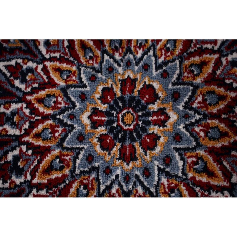 Traditional Floral Red Kashan Turkish Rug Machine-Made Oriental Carpet - 9'7" x 13'2"