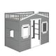 preview thumbnail 3 of 7, Gray/White Castle Style Solid Pine Wood Loft Bed with Ladder and Guard Rails