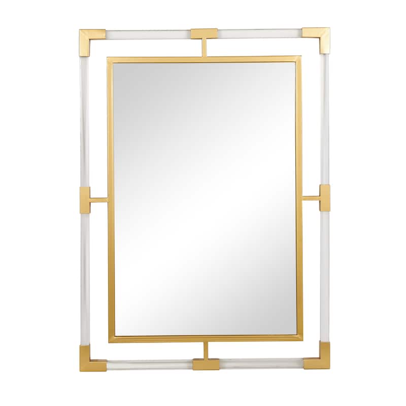 Metal Double Framed Wall Mirror with Acrylic Frame - Black or Gold - Roche River Decor