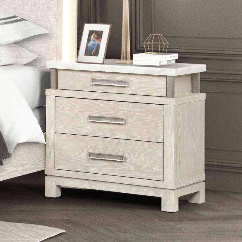 Modern Transitional Weathered Gray Finish 4Pc Bedroom Furniture Set