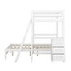 preview thumbnail 12 of 12, Twin over Full Bunk Bed with Desk and Storage Drawers, White