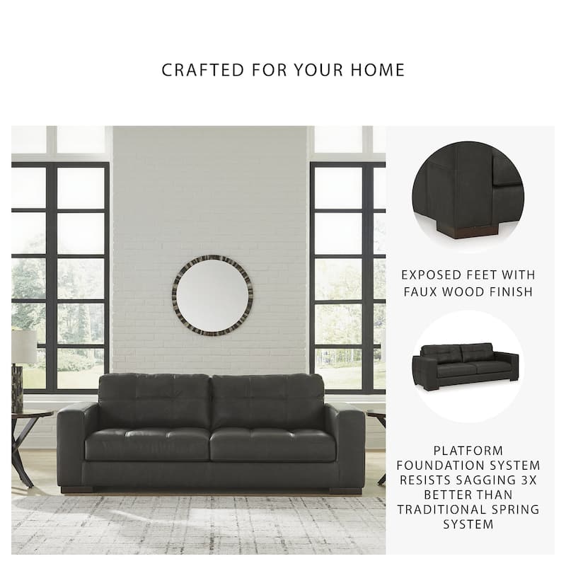 Signature Design by Ashley Luigi Thunder Sofa - 96"W x 41"D x 35"H