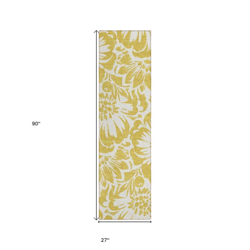 Allune Lush Floral Weather Resistant Blended Style Outdoor Rug