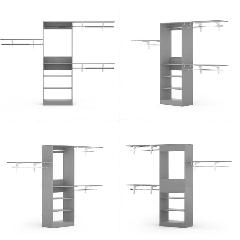 96'' W Tower Closet Organizer with DIY Shelves for Walk-in & Reach-in Closet