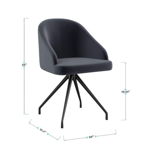 dimension image slide 2 of 6, Martha Stewart Upholstered Stationary Swivel Home Office Chair