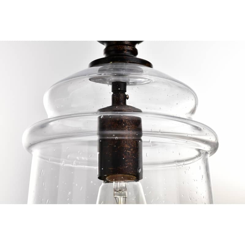 Oil Rubbed Bronze 1-Light Pendant with Glass Bell Jar Shade - Oil Rubbed Bronze
