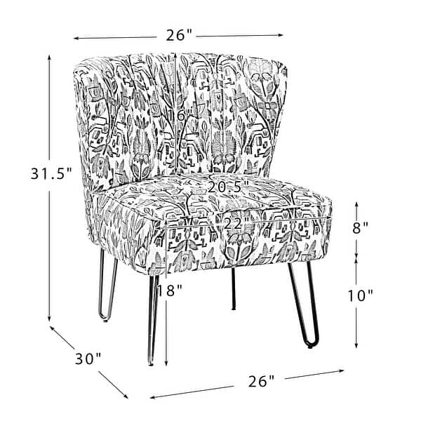Estebana Contemporary Upholstered Side Chair with Floral Pattern by