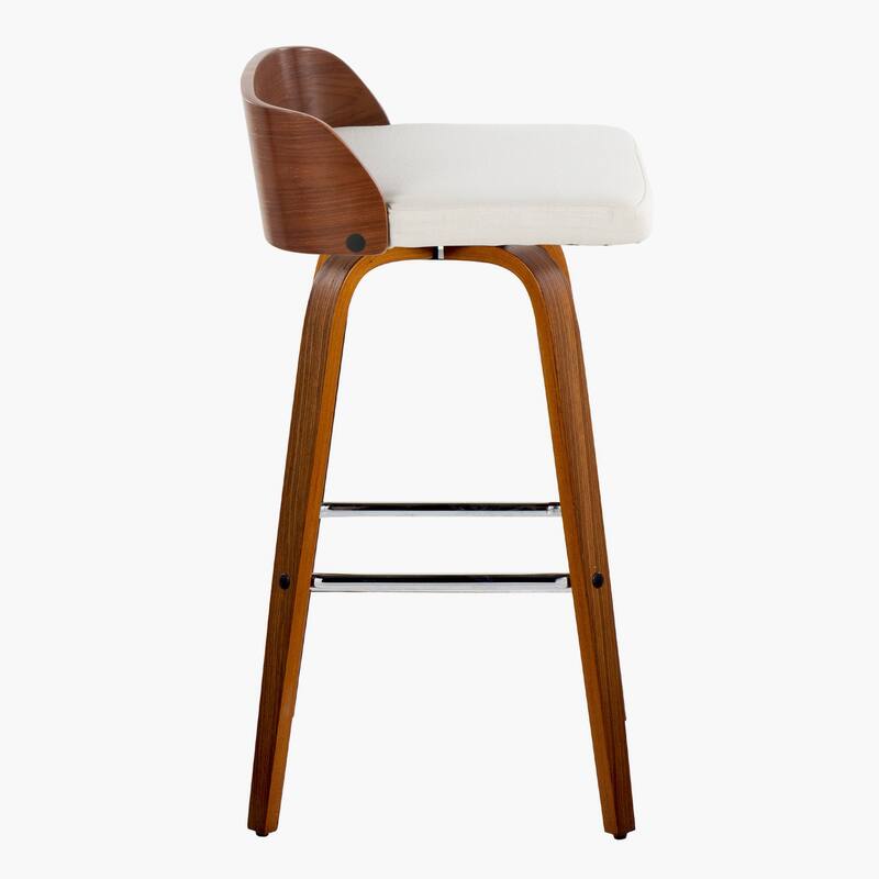 Carson Carrington Marstrand 30" Fixed-Height Bar Stool with Bent Wood Legs & Square Footrest (Set of 2)