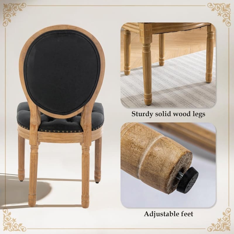 Upholstered French Style Nailhead Dining Chairs(Set of 6)