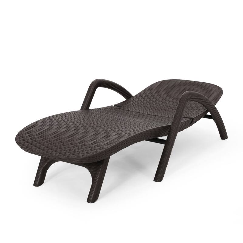 Waverly Outdoor Faux Wicker Chaise Lounges (Set of 2) by Christopher Knight Home - 31.50" W x 76.50" D x 21.00" H