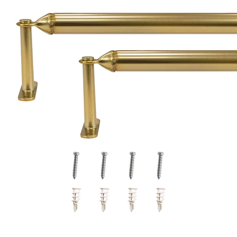 7/8" dia. Decorative Screw Curtain Rod_Brass - 28"-48"