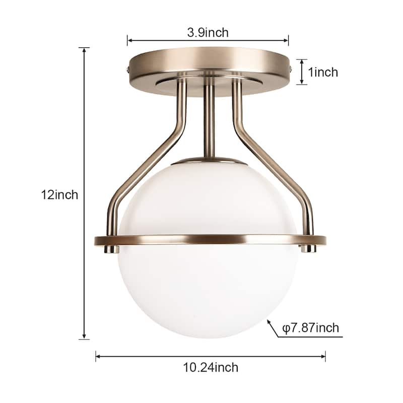 1-Lights Glass Flush Mount