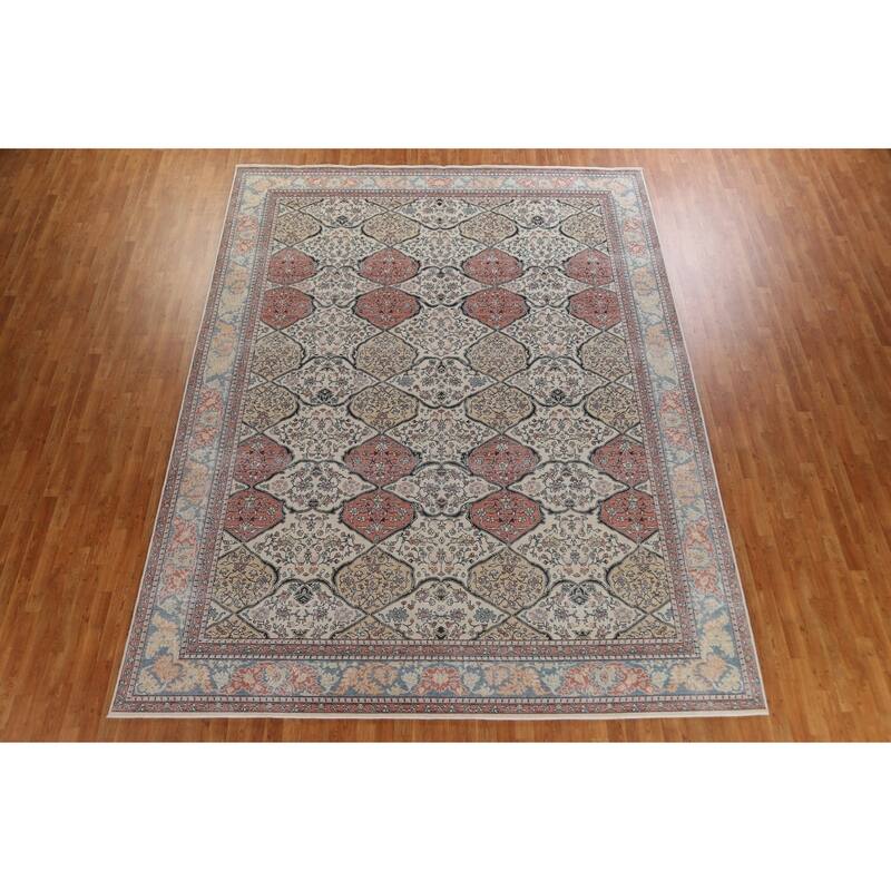Geometric Bakhtiari Turkish Oriental Area Rug Hand-knotted Wool Carpet - 9'9" x 13'0"