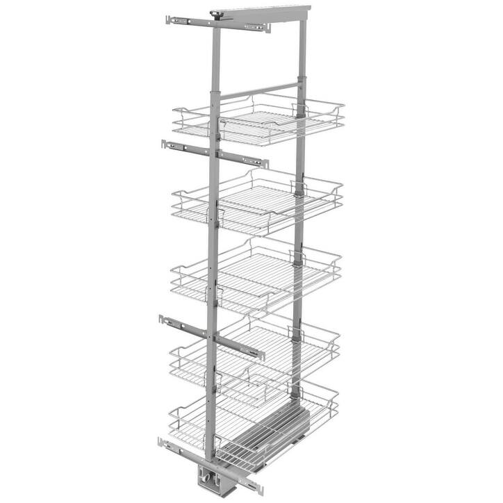 Rev-A-Shelf 5700 Series 58-66 Inch Adjustable Height Pull Out 5 Tier - Chrome