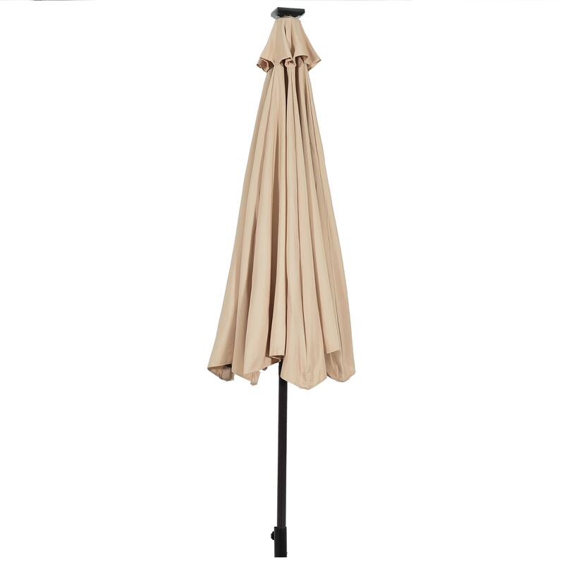 Costway 10' Solar LED Lighted Patio Market Umbrella Shade Tilt